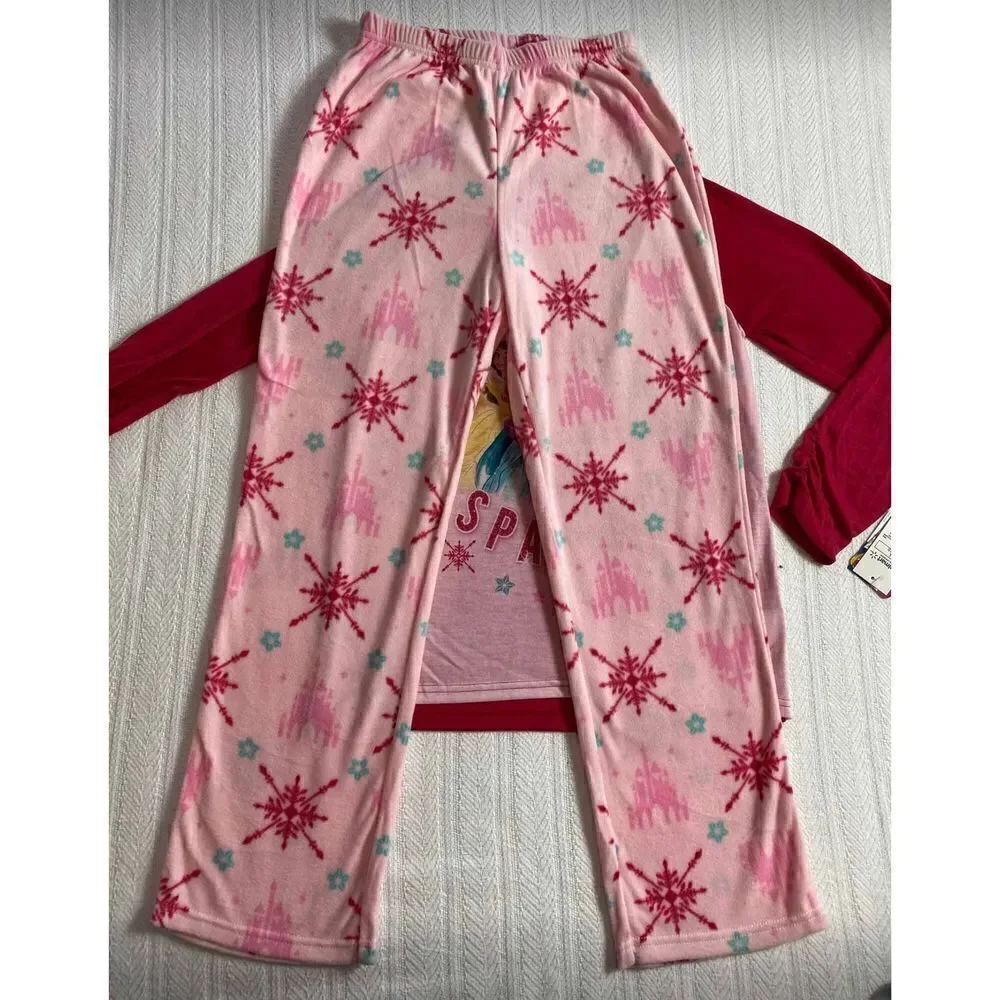 Disney Girls Size 10/12 Princes 2 Piece “Time To Sparkle” Pajama Set